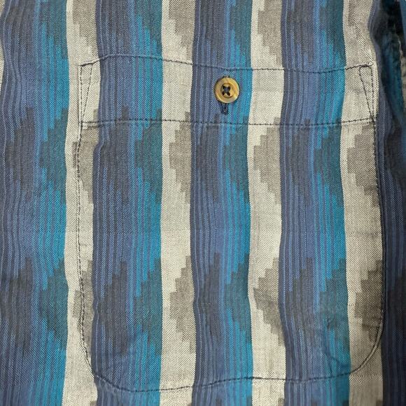 Patagonia Shirt Mens Large Button Up Southwest Striped Made In Portugal Vintage - Picture 7 of 11